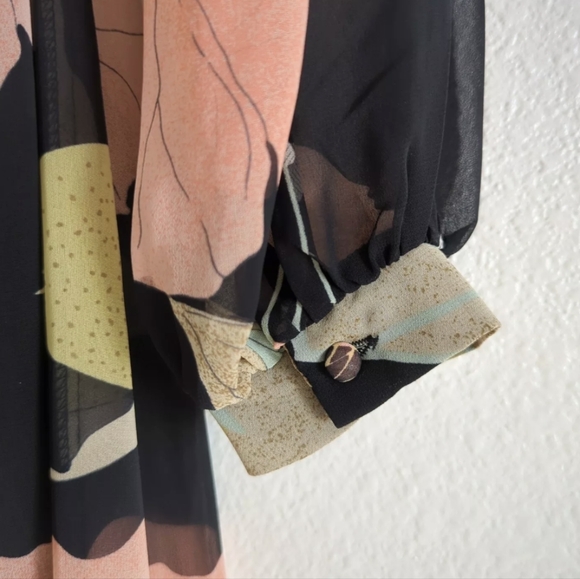 NWT Floral Maxi Dress w/Side Slit Women's Small Feminine, Wedding Guest - Picture 7 of 10